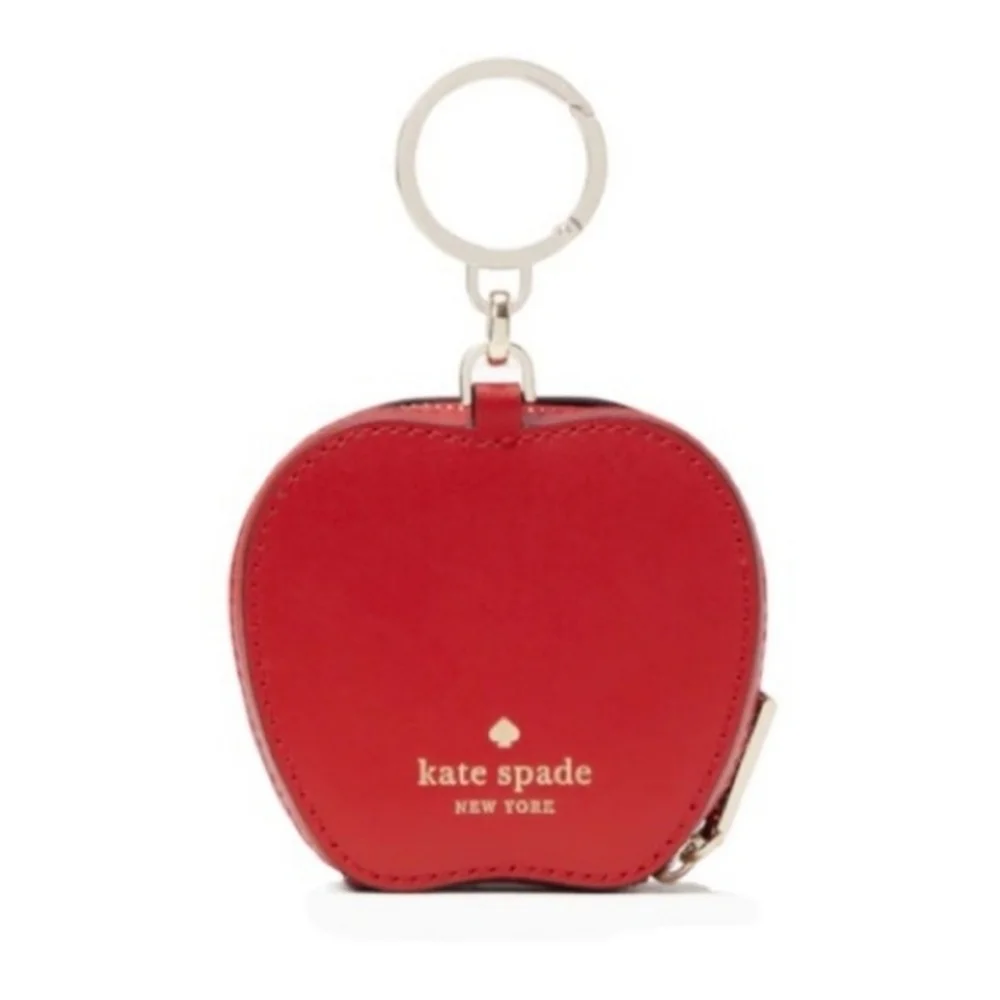 🍎▪️ KATE SPADE ▪️ Honeycrisp Sliced Apple Coin Purse Keychain Carrying Case